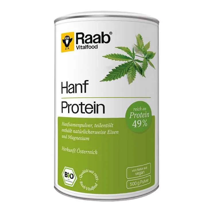Raab Vitalfood Hanf Protein Bio Pulver, 500 g