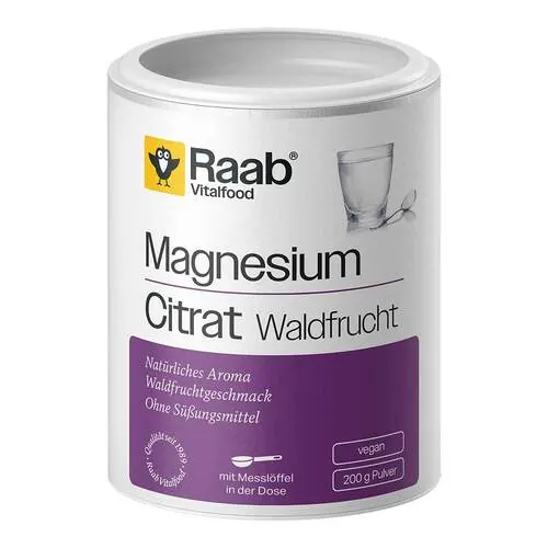 Raab Vitalfood Magnesiumcitrat Waldfrucht Pulver, 200 g