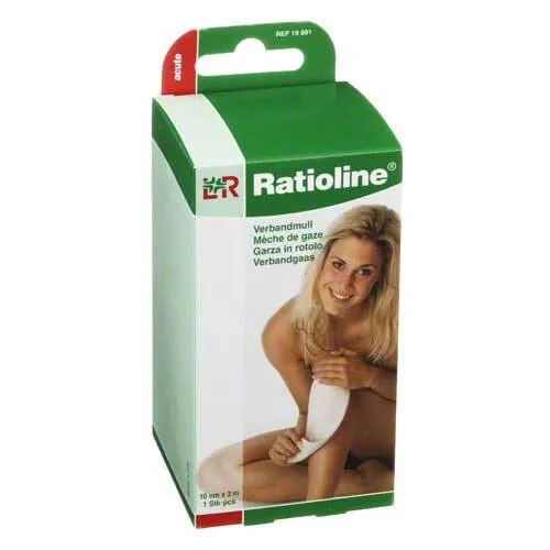 RATIOLINE acute 10 cmx2 m Verbandmull gerollt, 1 St