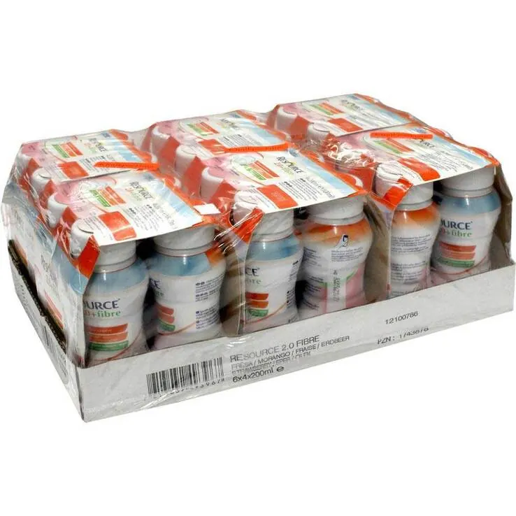 Resource 2.0 + fibre Erdbeere, 6X4X200 ml