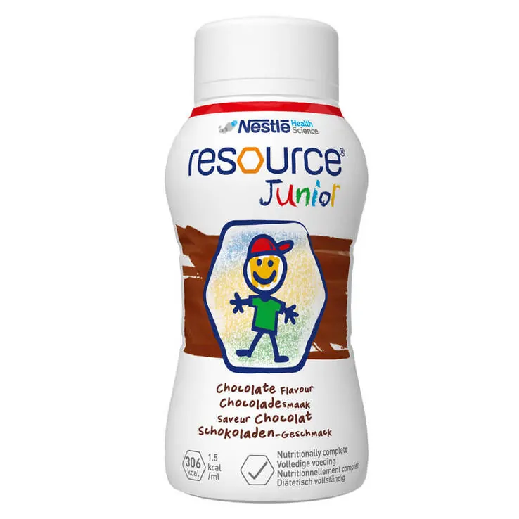 Resource Junior Schokoladen-Geschmack flüssig, 4X200 ml