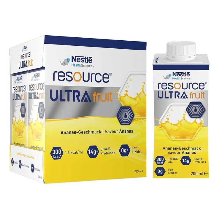 Resource Ultra Fruit Ananas flüssig, 4X200 ml