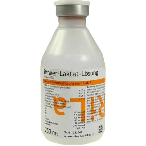 Ringer Laktat Lösung Plastik, 250 ml