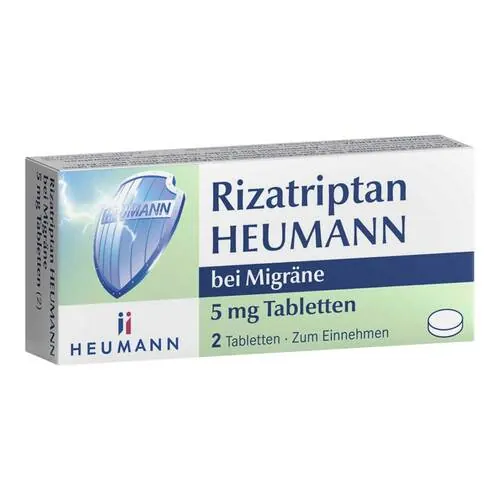 Rizatriptan Heumann bei Migräne 5 mg Tabletten, 2 St