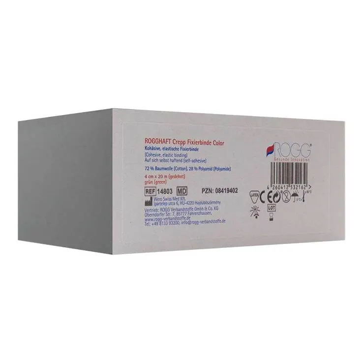 Rogghaft Crepp Color Binde 4cm grün, 1 St