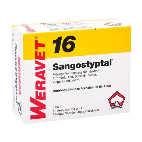 Sangostyptal 16 Ampullen vet. (für Tiere), 10X2 ml