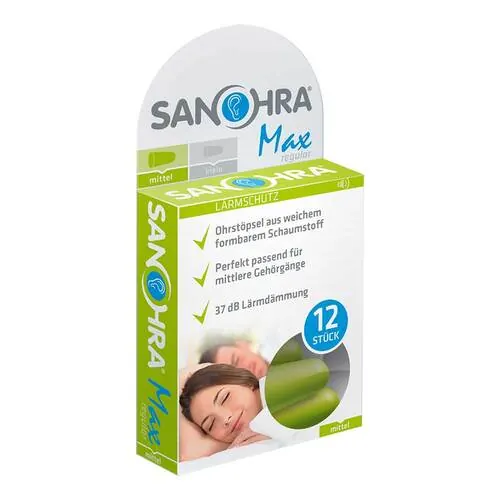 Sanohra max Gehörschutzstöpsel für Erwachsene, 12 St
