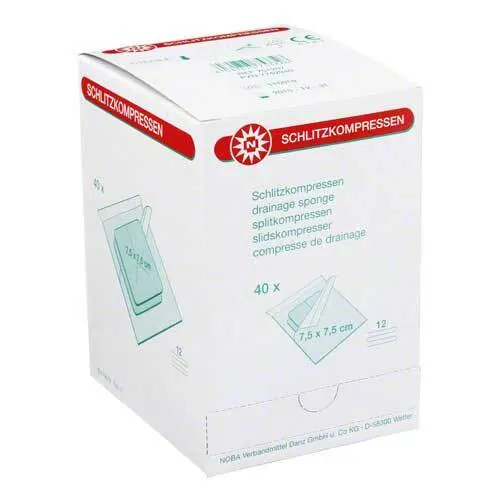 Schlitzkompressen Mull 7,5x7,5 cm steril 12fach, 40X2 St