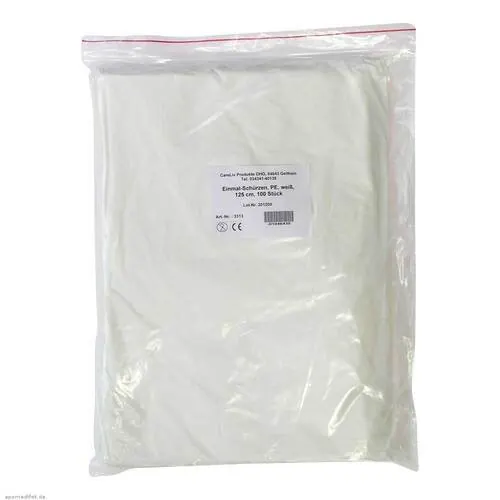 Schürze Einmal PE 125 cm weiß, 100 St