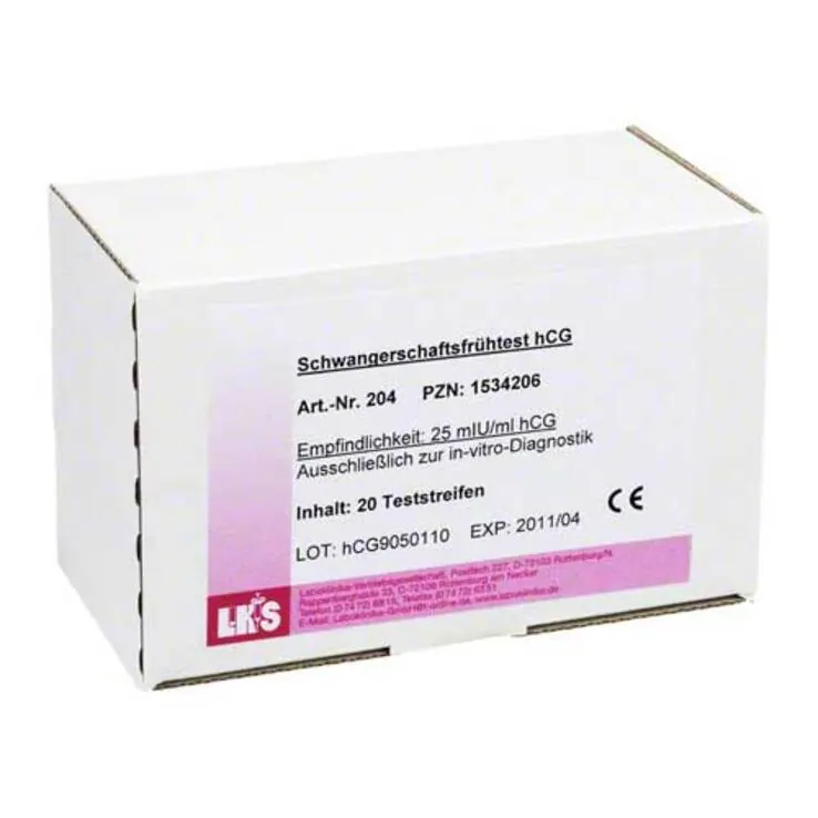 Schwangerschaftsfrühtest Urin Hcg Teststreifen, 20 St