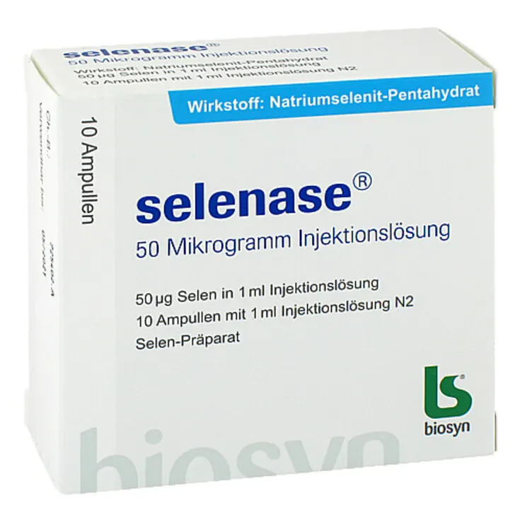 Selenase 50 Mikrogramm Injektionslösung, 10X1 ml