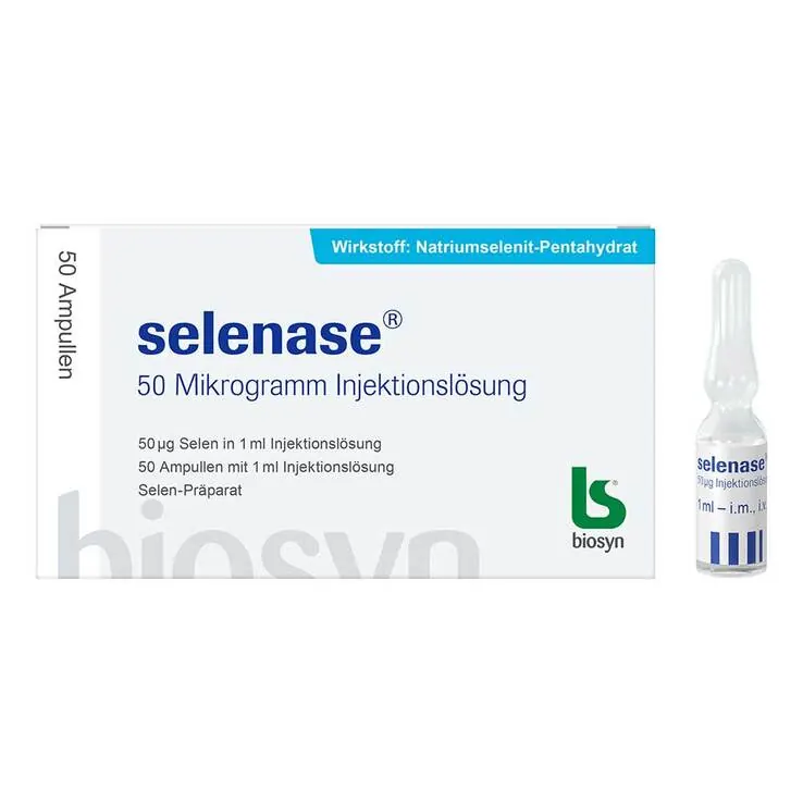 Selenase 50 Mikrogramm Injektionslösung, 50X1 ml