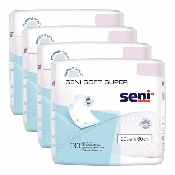Seni Soft Super Bettschutzunterlagen 90x60 cm, 4X30 St