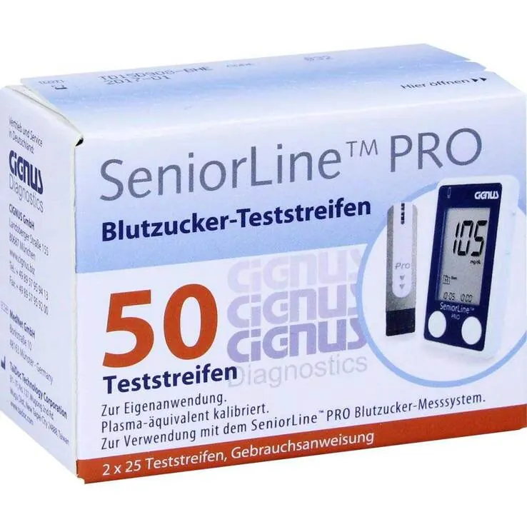 Seniorline Pro Blutzucker-Teststreifen Cignus, 2X25 St
