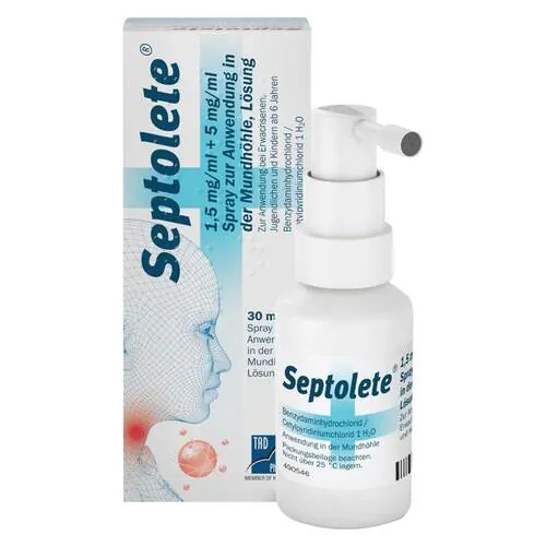 Septolete 1,5mg / ml + 5mg/ml Spr.z.Anw.i.d.Mundhö., 30 ml
