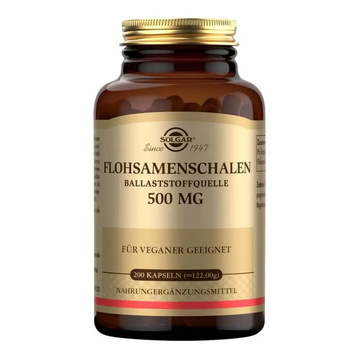 Solgar Flohsamenschalen 500 mg Kapseln, 200 St