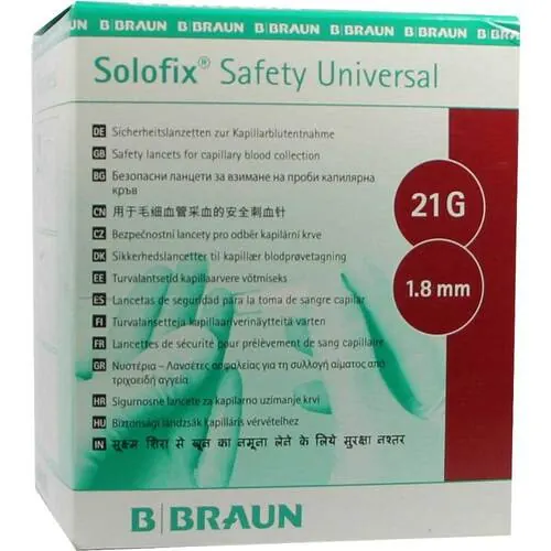 SOLOFIX Safety Univers.Lanzet.21 G 1,8 mm Stichl., 200 St