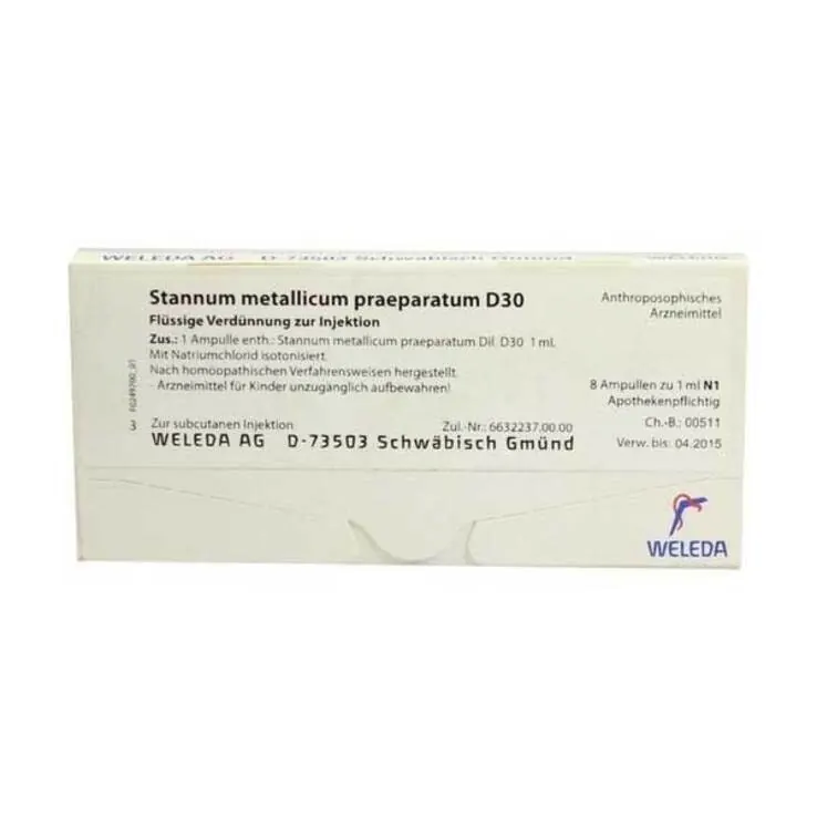 Stannum metallicum Präparat D 30 Ampullen, 8X1 ml