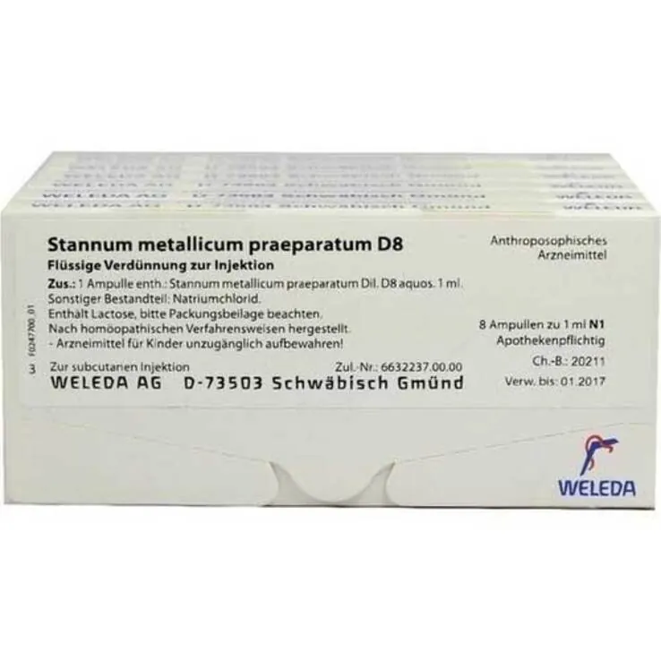 Stannum metallicum Präparat D 8 Ampullen, 48X1 ml