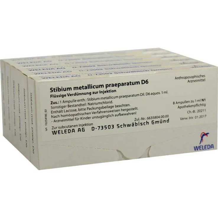 Stibium metallicum praeparatum D 6 Ampullen, 48X1 ml