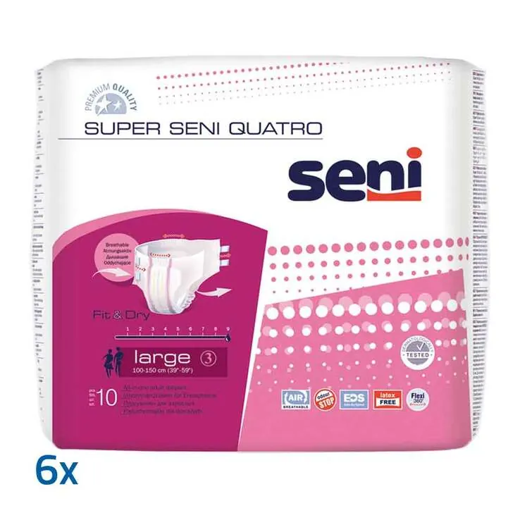 Super Seni Quatro Größe 3 large Windelhosen, 6X10 St