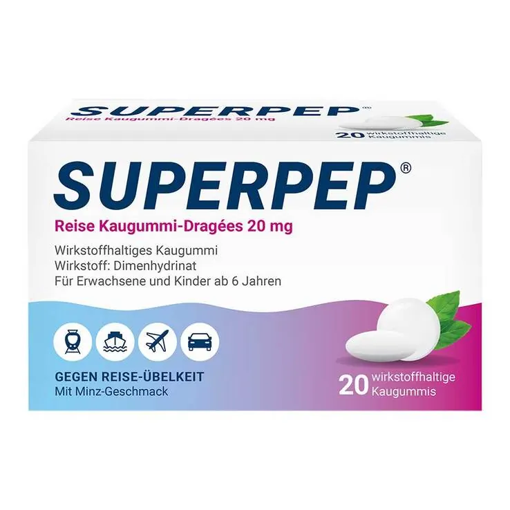 SUPERPEP Reise Kaugummi-Dragées, 20 St