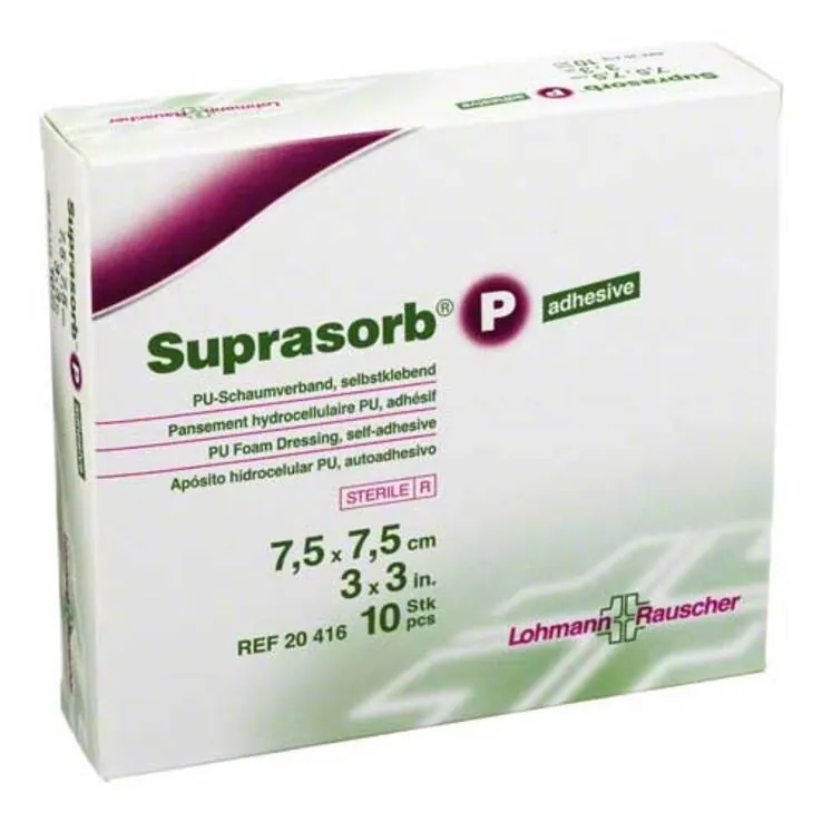 Suprasorb P PU-Schaumv.7,5x7,5cm selbstklebend, 10 St