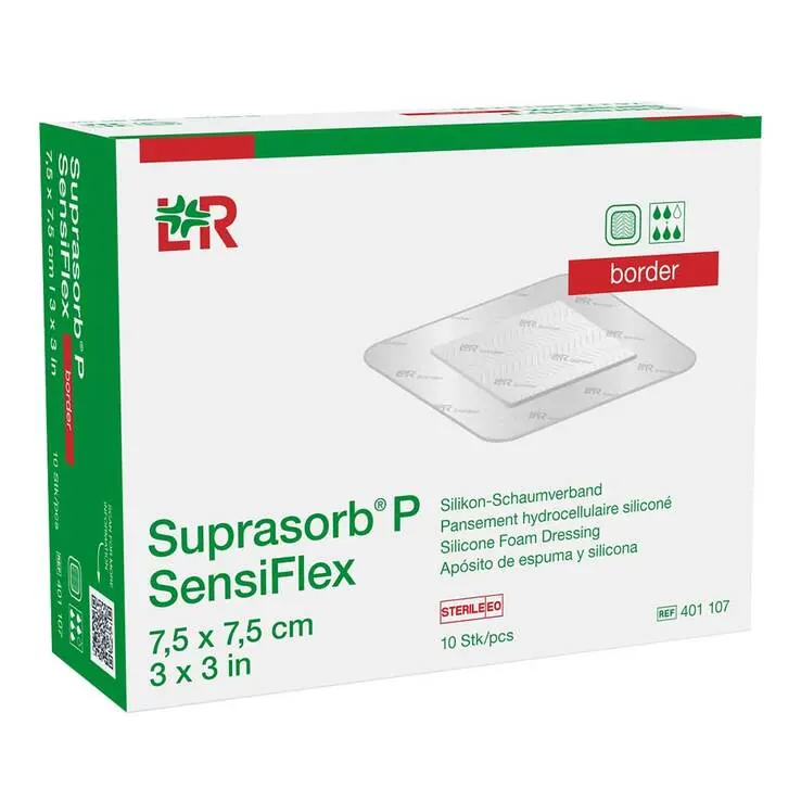 Suprasorb P Sensiflex border 7,5x7,5cm, 10 St
