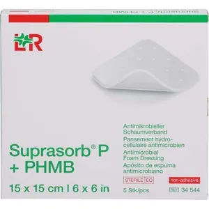 SUPRASORBP+PHMBSchaumverband15x15cm5St
