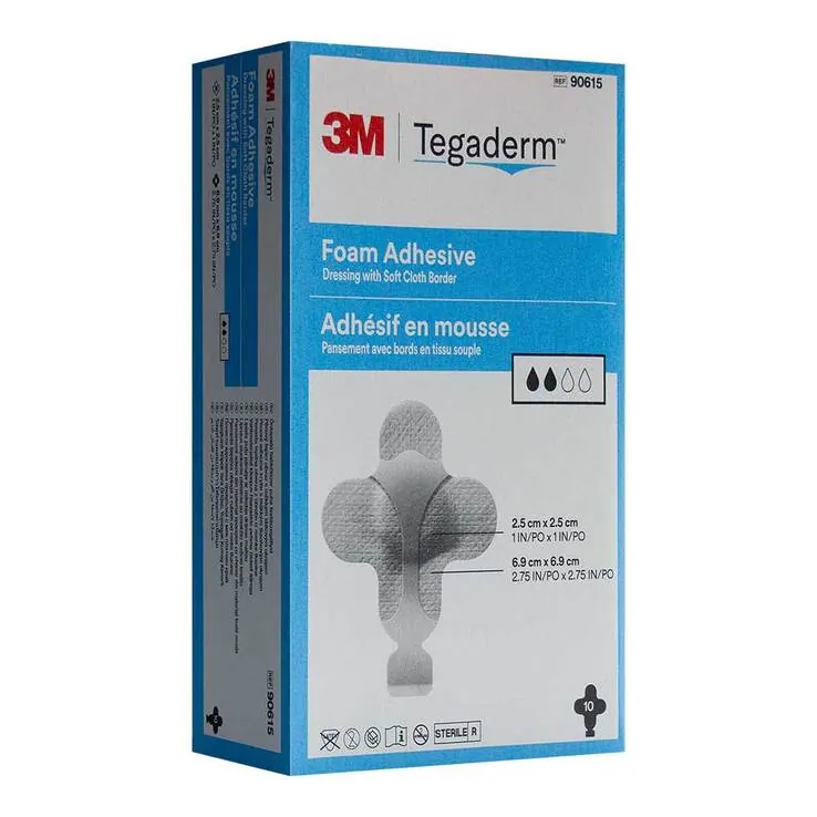 Tegaderm Foam Adhesive 6,9x6,9 cm kreuzf.90615, 10 St