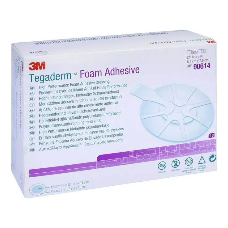Tegaderm Foam Adhesive 6,9x7,6 cm oval 90614, 10 St