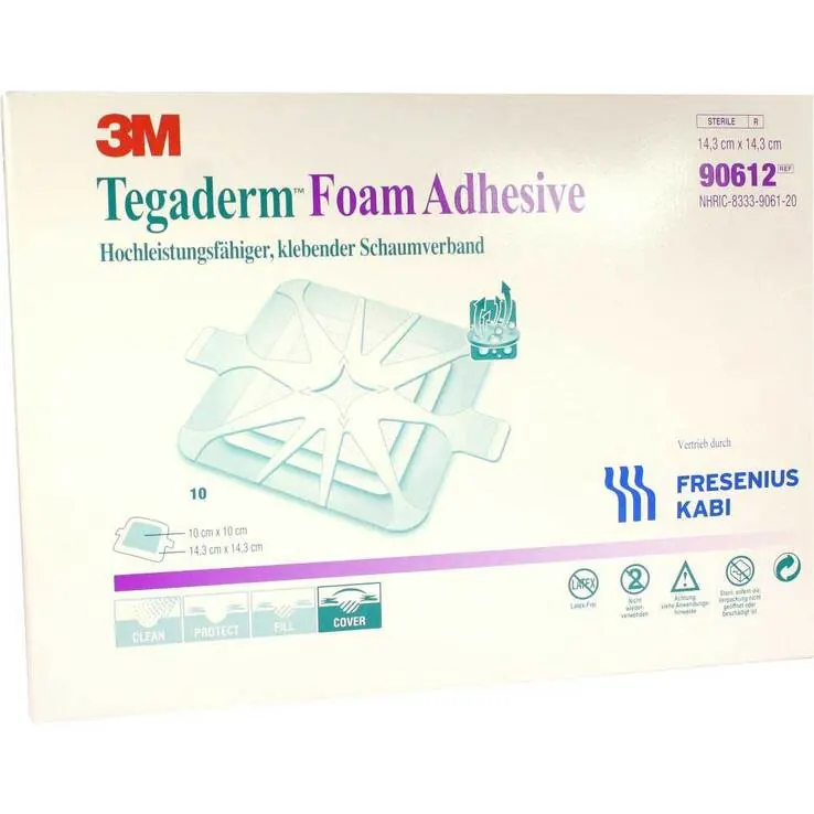 Tegaderm Foam Adhesive FK 14,3x14,3cm 90612, 10 St
