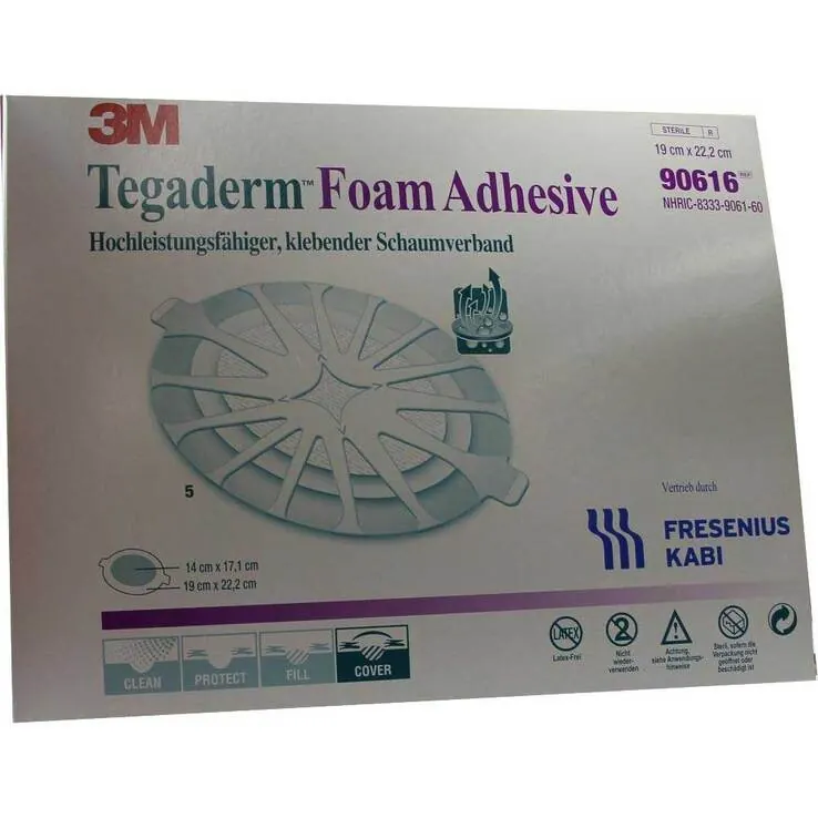 Tegaderm Foam Adhesive FK 19x22,2cm oval 90616, 5 St