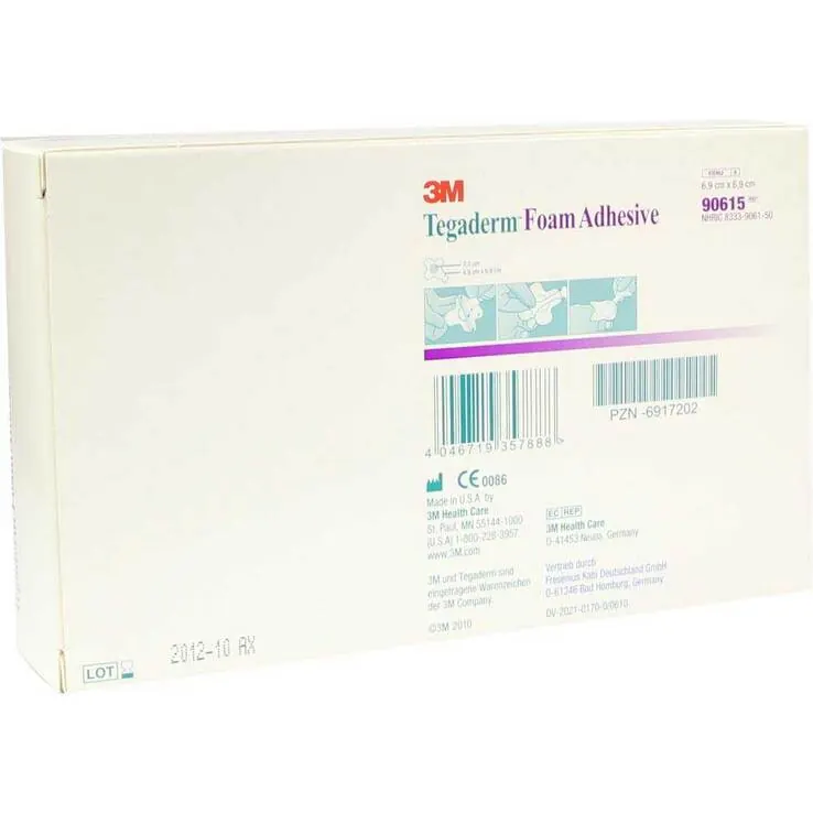 Tegaderm Foam Adhesive FK 6,9x6,9cm kreuzf.90615, 10 St