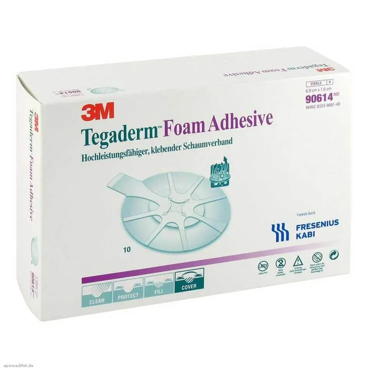 Tegaderm Foam Adhesive FK 6,9x7,6cm oval 90614, 10 St