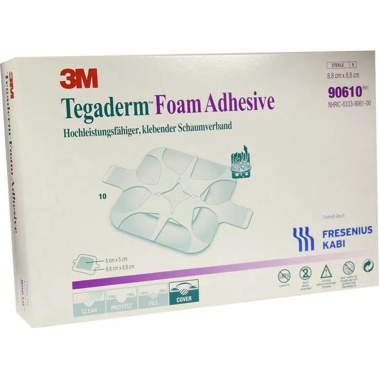 Tegaderm Foam Adhesive FK 8,8x8,8cm 90610, 10 St