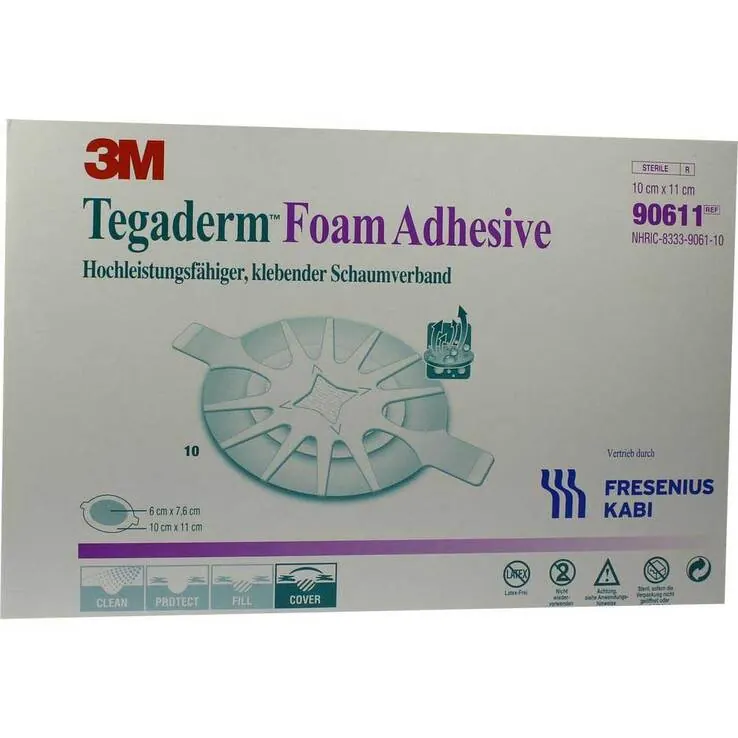 Tegaderm Foam Adhesive Verband 10x11cm 90611, 10 St