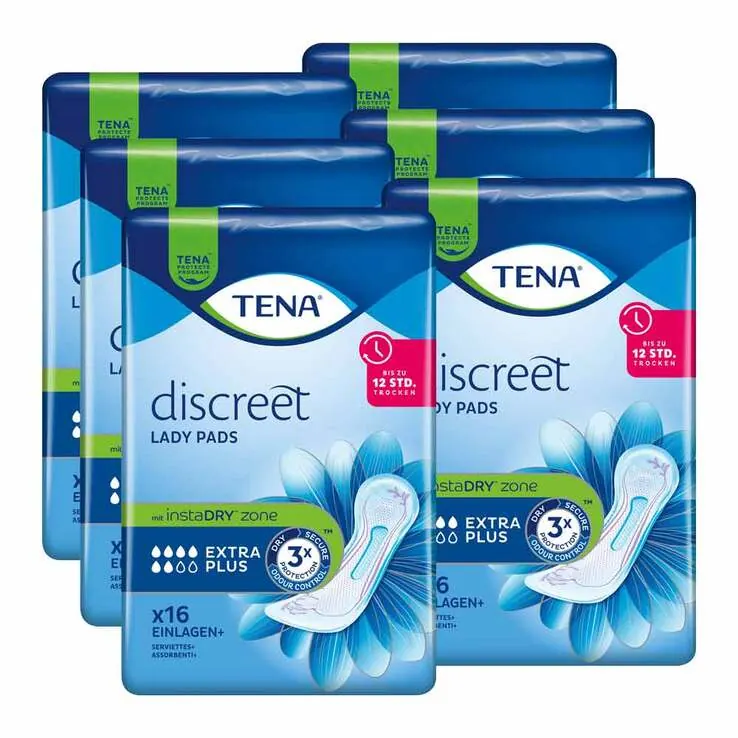 TENA® discreet Lady Pads Extra Plus bei Inkontinenz, 6X16 St
