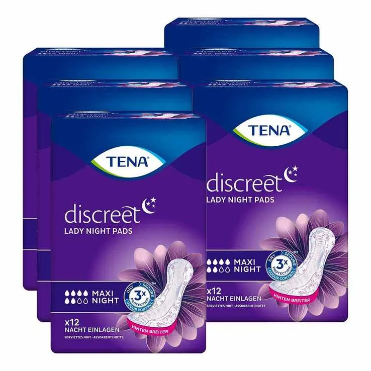 TENA® discreet Maxi Night Einlagen bei Inkontinenz, 6X12 St