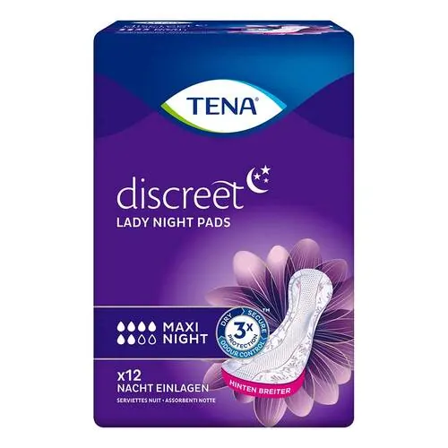 Tena Lady Discreet Inkontinenz Einlagen maxi night, 12 St
