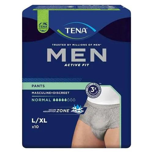 Tena Men Act.Fit Inkontinenz Pants norm.L / XL grau, 10 St
