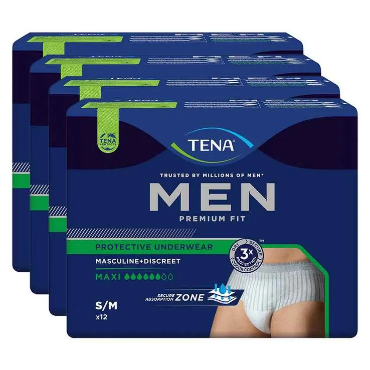 TENA® MEN PREMIUM FIT Pants Maxi S/M bei Inkontinenz, 4X12 St