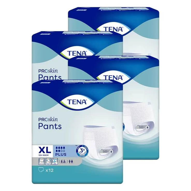 TENA Pants Plus XL Einweghosen bei Inkontinenz, 4X12 St