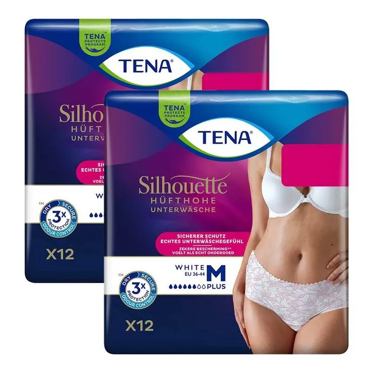 Tena Silhouette Plus M white Inkontinenz Pants, 2X12 St