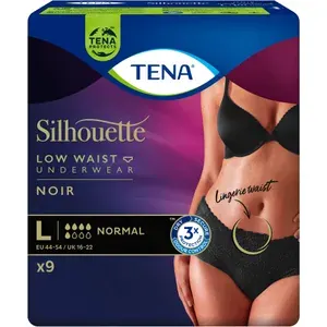TENASILHOUETTEnormalLnoirInkontinenzPants9St