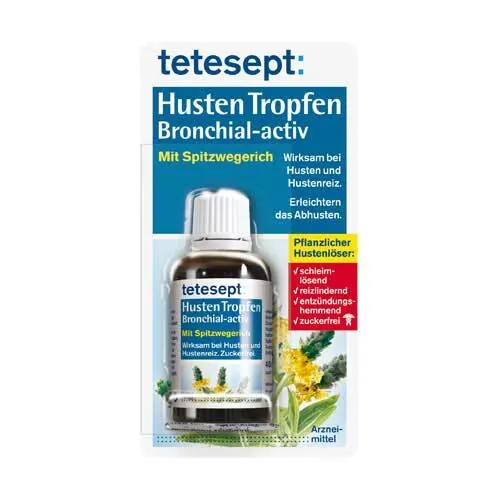 Tetesept Hustentropfen Bronchial-activ zuckerfrei, 40 ml
