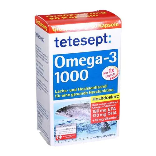 Tetesept Omega-3 1000 Kapseln, 80 St