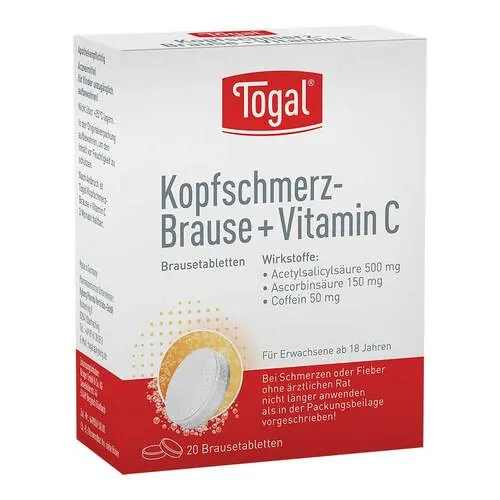 Togal Kopfschmerz-Brause + Vitamin C Brausetabletten, 20 St