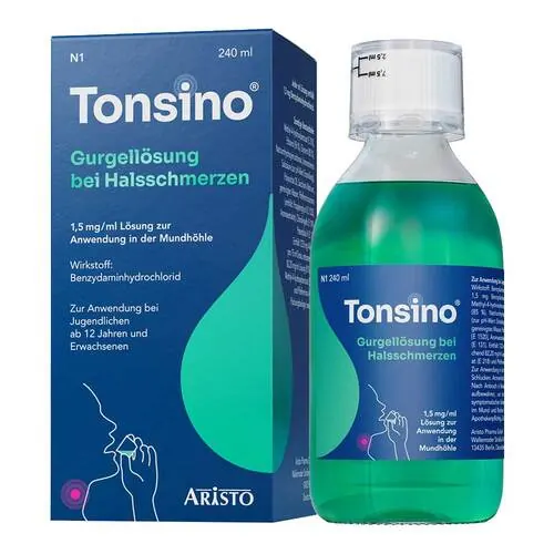 Tonsino Gurgel.b.Hals.1,5mg / ml Lösung z.Anw.i.d.Mundh, 240 ml