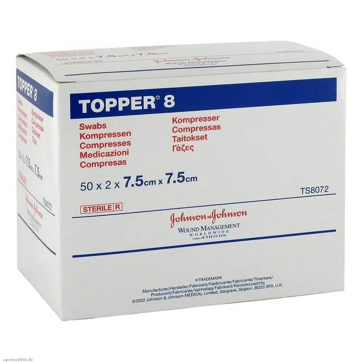 Topper 8 Kompresse steril 7,5x7,5cm, 50X2 St
